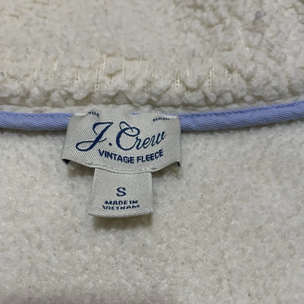 J.Crew Vintage Fleece 1/4 Zip Pullover Sherpa Cream Y2K Womens Small Sweater